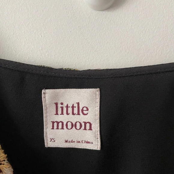 Aritzia Little Moon Cheyenne  Lace Floral Mini Dress Black Size XS - Picture 8 of 9